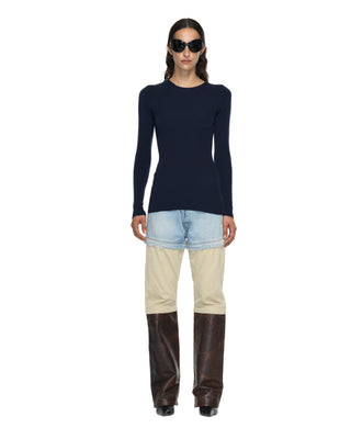 Feinstrick Rippe - Navy Feinstrick Rippe - Navy
