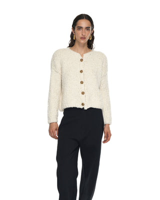 Kurze Jacke mit Knöpfen - Ecru Kurze Jacke mit Knöpfen - Ecru