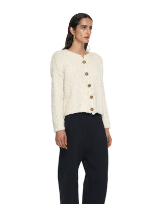 Kurze Jacke mit Knöpfen - Ecru Kurze Jacke mit Knöpfen - Ecru