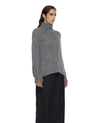 Turtleneck Kaschmir Pullover - Grey Melange Turtleneck Kaschmir Pullover - Grey Melange