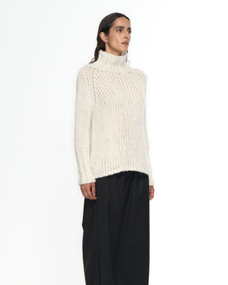 Turtleneck Kaschmir Pullover - Ecru Turtleneck Kaschmir Pullover - Ecru