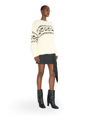 Rundhals Pullover Jacquard - Ecru Rundhals Pullover Jacquard - Ecru