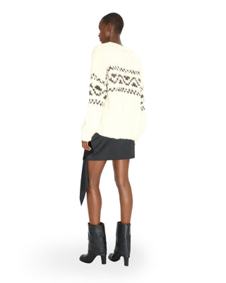 Rundhals Pullover Jacquard - Ecru Rundhals Pullover Jacquard - Ecru