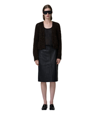 Kurze Kaschmirjacke mit Pailletten, Farbe braun Kurze Kaschmirjacke mit Pailletten, Farbe braun