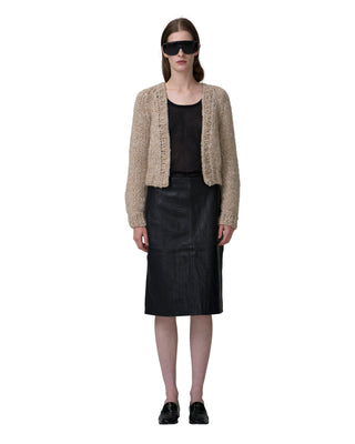 Kurze Kaschmirjacke mit Pailletten, Farbe Sandstone Kurze Kaschmirjacke mit Pailletten, Farbe Sandstone