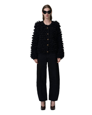 Exklusive Kaschmir Fransenjacke Black Exklusive Kaschmir Fransenjacke Black