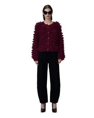 Ella Silla exclusive Kaschmirjacke mit Fransen in der Farbe bordeaux rot Ella Silla exclusive Kaschmirjacke mit Fransen in der Farbe bordeaux rot