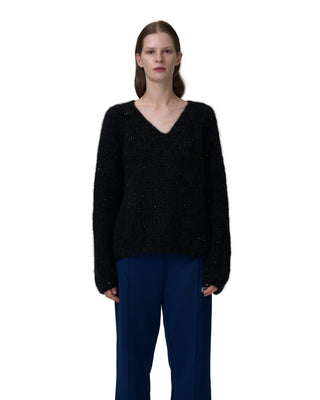 v neck - sequins- black v neck - sequins- black
