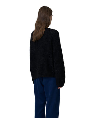 v neck - sequins- black v neck - sequins- black