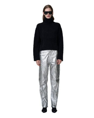short bouclé turtle neck - black short bouclé turtle neck - black