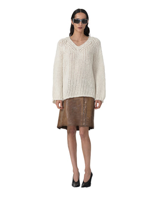V-Neck Pullover - Ecru V-Neck Pullover - Ecru