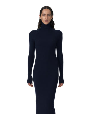 Kleid mit Rollkragen - Navy Kleid mit Rollkragen - Navy