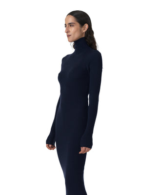 Kleid mit Rollkragen - Navy Kleid mit Rollkragen - Navy