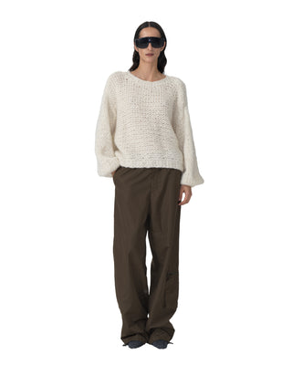 Rundhals Pullover - Ecru Rundhals Pullover - Ecru