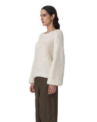 Rundhals Pullover - Ecru Rundhals Pullover - Ecru
