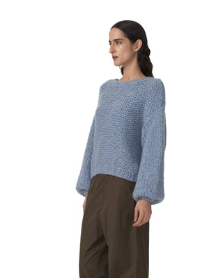 Rundhals Pullover - Denim Rundhals Pullover - Denim