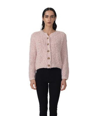 Kurze Jacke mit Knöpfen - Rosenquarz Kurze Jacke mit Knöpfen - Rosenquarz