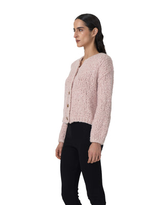 Kurze Jacke mit Knöpfen - Rosenquarz Kurze Jacke mit Knöpfen - Rosenquarz