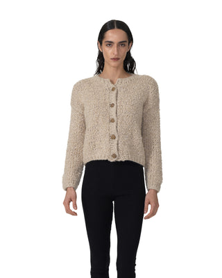 Kurze Jacke mit Knöpfen - Soft Beige Kurze Jacke mit Knöpfen - Soft Beige