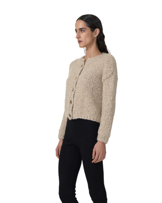 Kurze Jacke mit Knöpfen - Soft Beige Kurze Jacke mit Knöpfen - Soft Beige