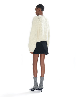 Oversized Grobstrick Kaschmir von ELLA SILLA in ecru für Damen Rueckenansicht Oversized Grobstrick Kaschmir von ELLA SILLA in ecru für Damen Rueckenansicht