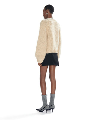 Oversized Kaschmir Grobstrick Cardigan von ELLA SILLA in light beige für Damen Rueckenansicht Oversized Kaschmir Grobstrick Cardigan von ELLA SILLA in light beige für Damen Rueckenansicht