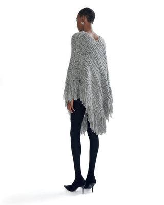 Grobstrick Kaschmir Poncho von ELLA SILLA für Damen in dust Rueckenansicht Grobstrick Kaschmir Poncho von ELLA SILLA für Damen in dust Rueckenansicht