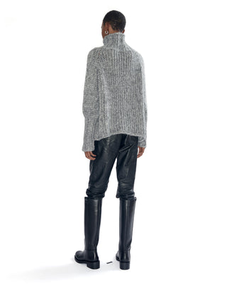 Grobstrick Kaschmir Pullover für Damen von ELLA SILLA in grey melange Grobstrick Kaschmir Pullover für Damen von ELLA SILLA in grey melange