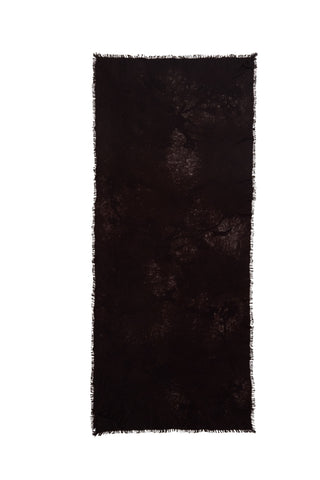 Cashmere scarf with embroidery - choco