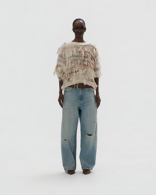 Exklusiver Fransenpullover - Multi