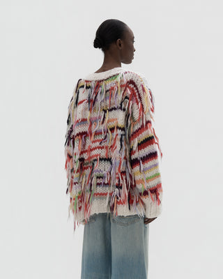 sweater with fringes - black