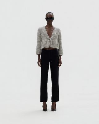 kurze Peplumjacke- Light Grey