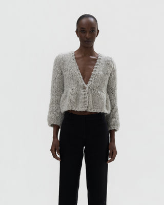 kurze Peplumjacke- Light Grey