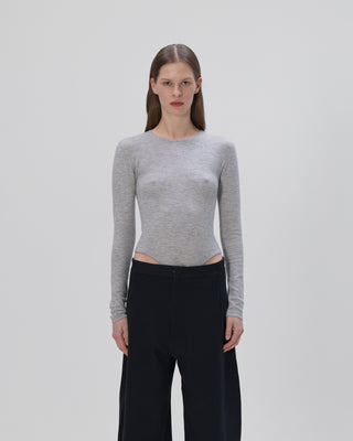 Cashmere Bodysuit - Light Grey