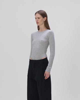Cashmere Bodysuit - Light Grey
