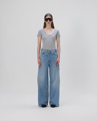 Kaschmir Kurzarm T-Shirt - Light Grey