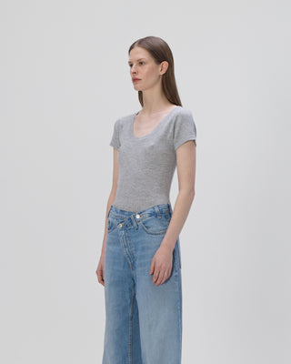 Cashmere T-Shirt - Light Grey