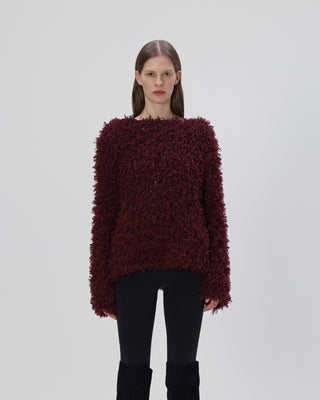 sweater with fringes - black