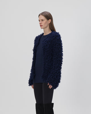 jacket with fringes - navy