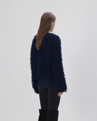 jacket with fringes - navy