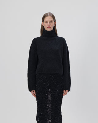 skirt with sequins - black