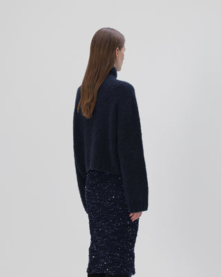 skirt with sequins - navy