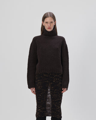 skirt with sequins - choco