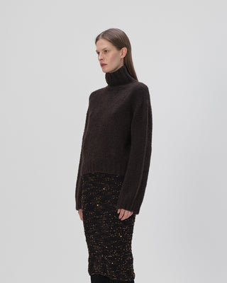 skirt with sequins - choco