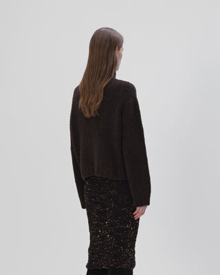 skirt with sequins - choco