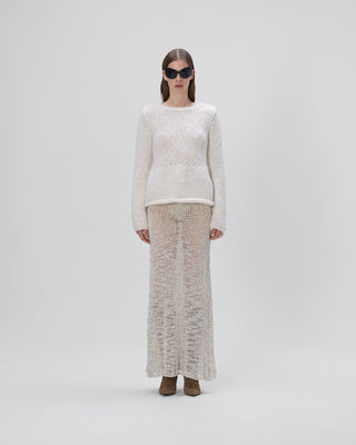 Peplum Pullover - Bianco