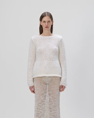 skirt with sequins - bianco