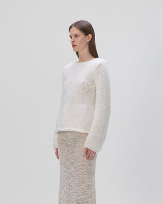 peplum sweater  - Bianco