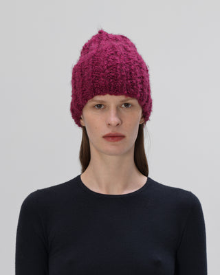 Bouclé Kaschmir Mütze - Pomegranate