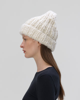 Bouclé Cashmere Beanie - Bianco
